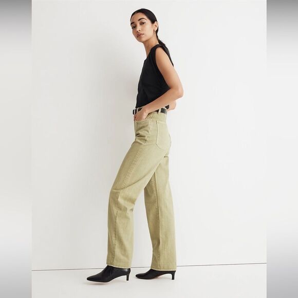 Madewell NWT Baggy Straight Jeans: Garment-Dyed Edition Size 27 High Rise - Picture 3 of 10